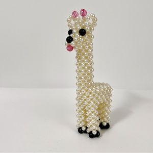 HANDMADE ORIGINAL FAUX PEARL GIRAFFE BEADED DECOR
